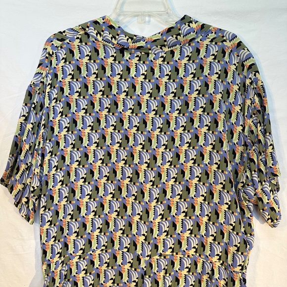 FLAX  by Jeanne Englehart Geometric Short Sleeve Jumpsuit  Large - Picture 4 of 8